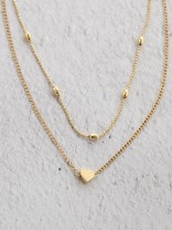 Charming beauty double layered Heart necklace