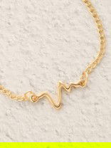 The Elegant Casual Heartbeat Bracelet- Golden