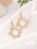 The Cute Little Sun - Golden Elegant Earrings
