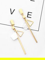 The Playfully Elegant Dangling Earrings - Golden-White