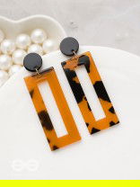 The Leopard Rectangle Danglers - Elegant Acrylic Earrings