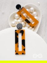 The Leopard Rectangle Danglers - Elegant Acrylic Earrings
