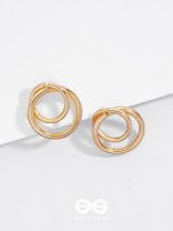The Golden Intertwined Circles - Casual Daily-wear Studs