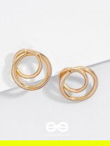 The Golden Intertwined Circles - Casual Daily-wear Studs