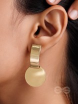 The Chic Geometry (Golden) - Golden Statement Earrings