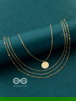 A Dainty Desire - Golden Multilayered Set of two Necklaces