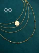 A Dainty Desire - Golden Multilayered Set of two Necklaces