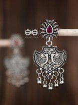 The Peacock Droplet Artwork (Ruby Red) - The Embellished Oxidised Collection