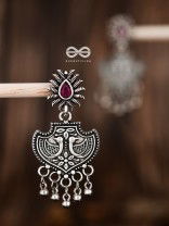 The Peacock Droplet Artwork (Ruby Red) - The Embellished Oxidised Collection