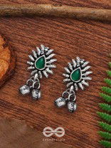 The Flared Droplet Studs (Emerald Green) - The Melodious Ghungroo Collection