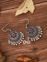 The Fabulous Floral Enamel Danglers (Scarlet Red) - The Embellished Oxidised Collection