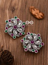 I'm a Whirlwind - Studs (Ruby-Emerald) - Embellished Oxidised Collection