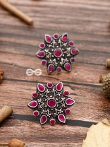 The Starry Diva Earrings - Red - The Embellished Oxidised Collection