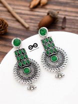 The Studded Artistry - Emerald Green - The Embellished Oxidised Collection