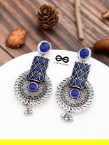 The Studded Artistry - Sapphire Blue - The Embellished Oxidised Collection