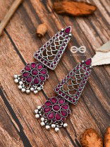 The Elegant Jaw Droppers - Ruby Red - The Embellished Oxidised Collection