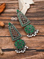 The Elegant Jaw Droppers - Emerald Green - The Embellished Oxidised Collection
