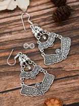 The Oxidised Dangler Collection - The Layered Peacock Motifs