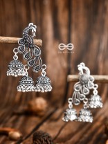 The Intricate Peacocks - Triple Boho Jhumki Earrings