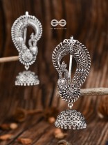 The Elegant Intricate Peacock Earcuffs - Oxidised Boho Earrings