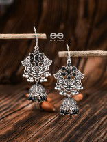 The Motif Delight Earrings - Embellished Oxidised Collection (Black)