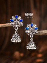 The Enamelled Floral Artwork ( Royal Blue) - The Embellished Oxidised Collection