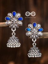 The Enamelled Floral Artwork ( Royal Blue) - The Embellished Oxidised Collection