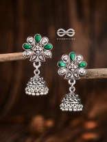 The Enamelled Floral Artwork (Emerald Green) - The Embellished Oxidised Collection