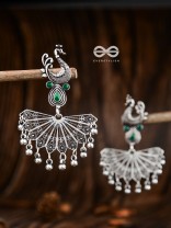 The Fabulous Fanning Peacock (Emerald Green) - Embellished Oxidised Collection
