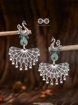 The Fabulous Fanning Peacock (Emerald Green) - Embellished Oxidised Collection