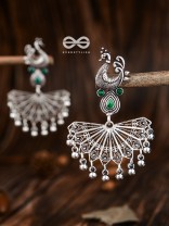 The Fabulous Fanning Peacock (Emerald Green) - Embellished Oxidised Collection