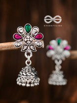 The Enamelled Floral Artwork (Ruby Emerald) - The Embellished Oxidised Collection
