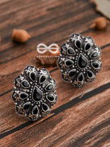 The Droplet Artwork Studs - The Embellished Oxidised Collection