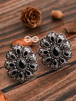 The Droplet Artwork Studs - The Embellished Oxidised Collection