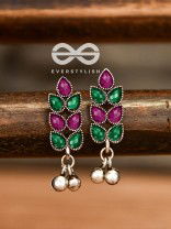 The Olive Branch Studs (Ruby-Emerald) - The Melodious Ghungroo Collection