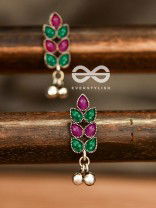The Olive Branch Studs (Ruby-Emerald) - The Melodious Ghungroo Collection