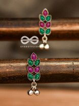 The Olive Branch Studs (Ruby-Emerald) - The Melodious Ghungroo Collection