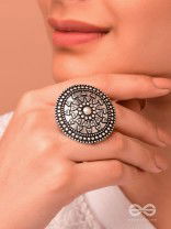 The Warrior's Shield - Oxidised Boho Ring