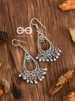 The Tribal Droplet Danglers - Oxidised Boho Earrings