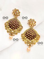 The Marvellous Meenakari Collection - Ruhi Earrings - Maroon-Pink