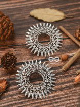 The Motif Sun Oxidised Boho Earrings