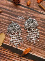 The Artistic Intricacy - Oxidised Boho Earrings