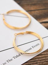 The Elegant Shimmer Triple Layered Hoops - Golden