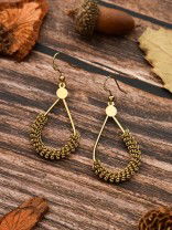 The Little Mesh Droplet - Tiny Trinket Earrings - Oxidised Gold