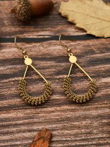 The Little Mesh Droplet - Tiny Trinket Earrings - Oxidised Gold