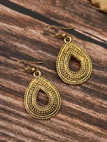 The Oxidised Droplet - Tiny Trinket Earrings - Golden