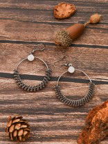 The Little Circled Mesh - Tiny Trinket Earrings - Silver