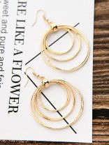 The Shimmery Circles - Golden Elegant Earrings