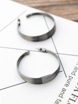 The Layered Oversized Hoops - Dark Grey