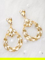 The Bellissimo Collection Embellished Droplet Earrings - Golden